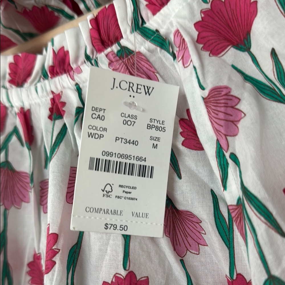 J Crew Floral Long Sleeve Blouse NWT - Picture 3 of 14